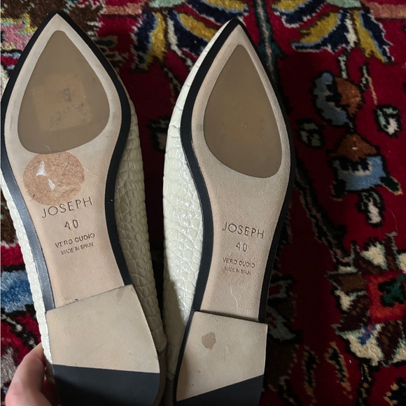 Beige Two-Tone Joseph Pointed-Toe Flats - Picture 3 of 4